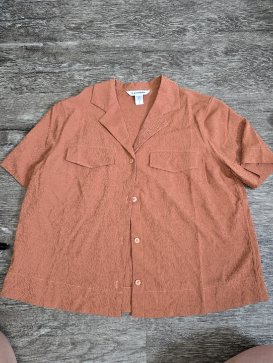 Athleta Tops - Athleta Short-Sleeve Button Shirt Jacket in Rust Orange